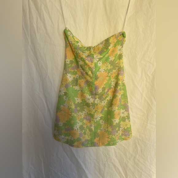 Princess Polly colorful floral mini strapless dress Size 6 NEW - Picture 8 of 10